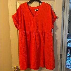 Cute textured orange dress